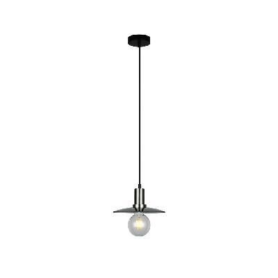 chapeau pendant lamp light interior es smoke glass coolie with satin chrome highlight od220mm