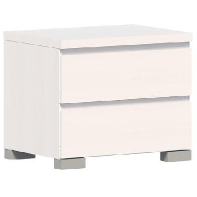 charles modern wooden 2-drawer nightstand bedside table white