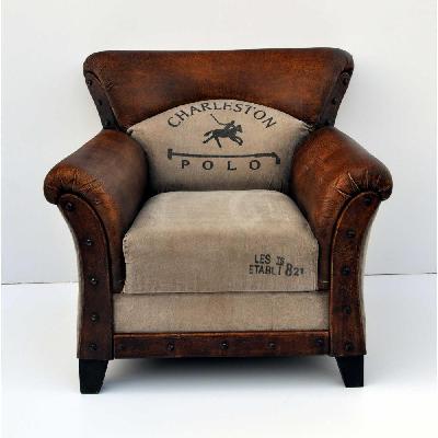 charleston polo vintage rustic armchair relaxing accent lounge chair