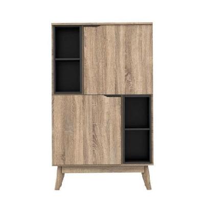 chase scandinavian storage display cabinet - oak