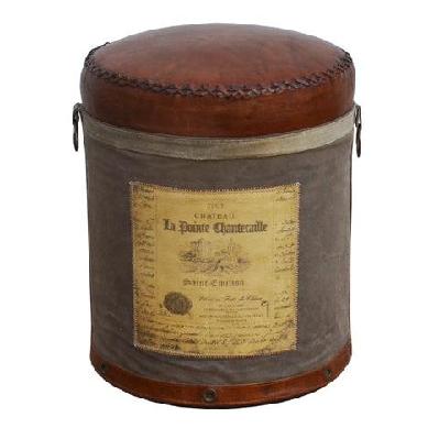 chateau vintage rustic round foot stool ottoman
