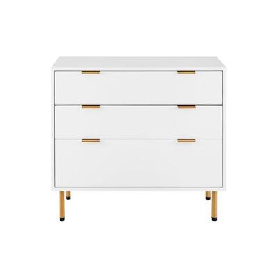 christian modern chest of 3-drawers lowboy storage cabinet - white white