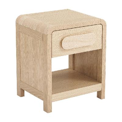 cillian nighstand bedside table open shelf 1-drawer natural