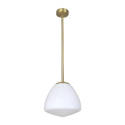 ciotola pendant lamp light interior es antique brass / frosted tipped dome glass od220mm