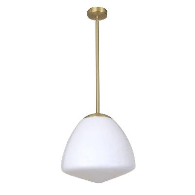 ciotola pendant lamp light interior es antique brass / frosted tipped dome glass od280mm