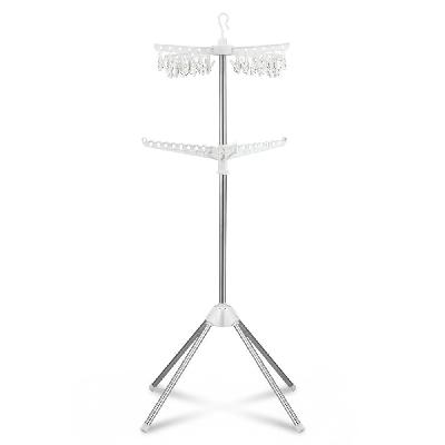clothes rack airer 2 tier rotatable hanger foldable