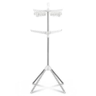 clothes rack airer 2 tier rotatable hanger foldable