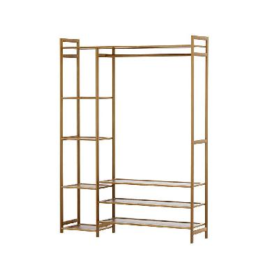 clothes rack coat stand 8 shelves bamboo