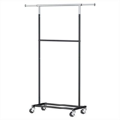 clothes rack double rod airer rail coat stand adjustable hanger