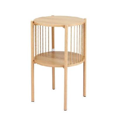 coffee table 2-tier round wood