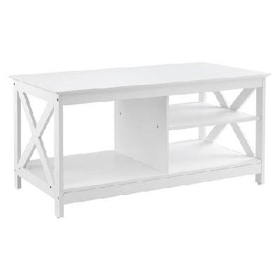 coffee table storage shelf white