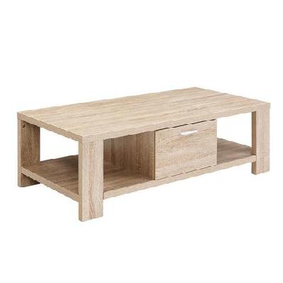 coffee table wooden shelf storage drawer living furniture thick tabletop