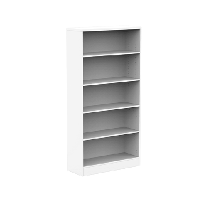 collins 5-tier high bookcase display cabinet w/ adjustable shelf - white