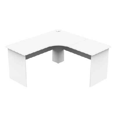 collins manager l-shape corner workstation computer office desk 150cm - white
