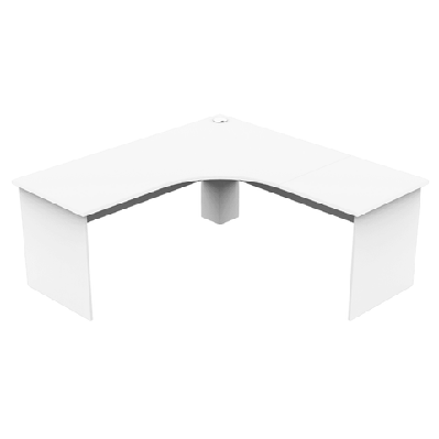collins manager l-shape corner workstation computer office desk 180cm - white
