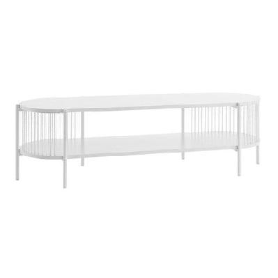 connell modern wooden entertainment unit tv stand open shelf - white