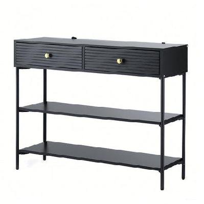 console table 3-tier black