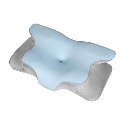 contour memory foam pillow | orthopedic neck and shoulder support | ergonomic, breathable and pain-relieving (blue)