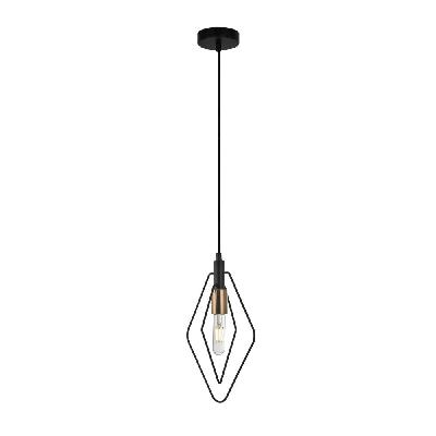contour pendant lamp light interior es black diamond with antique brass highlight od210mm