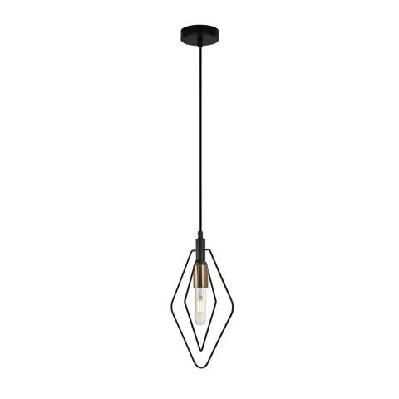 contour pendant lamp light interior es black diamond with antique brass highlight od210mm