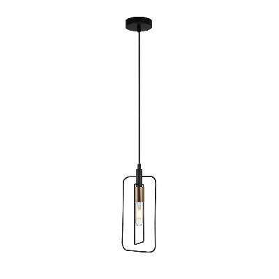 contour pendant lamp light interior es black rectangular with antique brass highlight od150m