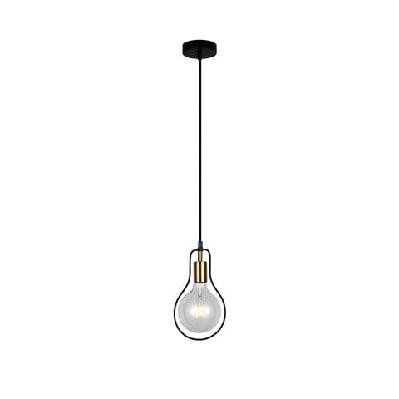 contour pendant lamp light interior es black wire pear with antique brass highlight od170mm