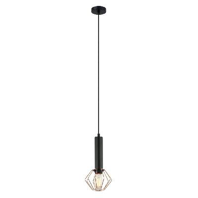 corazon pendant lamp light interior es matte black with copper cage diamond od150mm