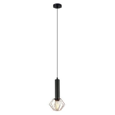 corazon pendant lamp light interior es matte black with copper cage diamond od150mm