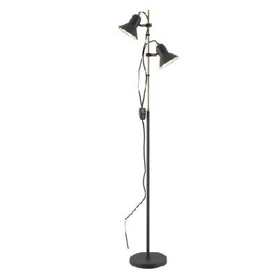 corelli industrial standing floor lamp light metal dark grey antique brass