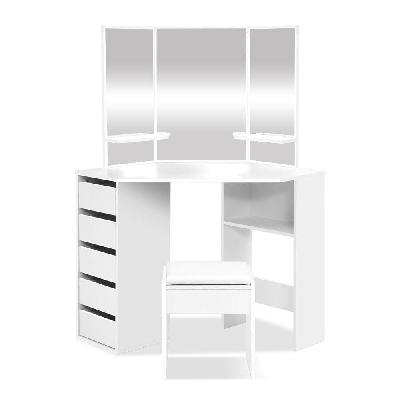 corner dressing table with mirror stool white mirrors makeup tables chair