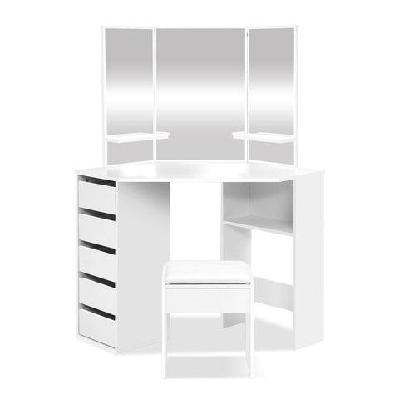 corner dressing table with mirror stool white mirrors makeup tables chair
