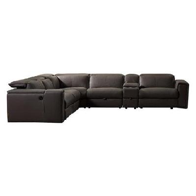 corner sofa square wedge finest genuine leather grey electric recliner storage drawer with 2x cup holders lounge set for living room