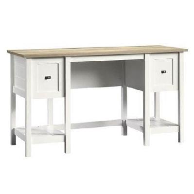 cottage road writing study office desk - soft white / lintel oak