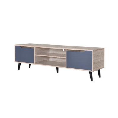 crest lowline industrial wooden entertainment unit tv stand 150cm - oak and dark grey