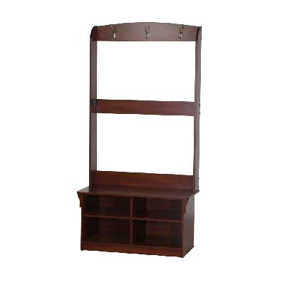 crosley 4 shelves hall tree coat rack shoe cabinet apple wood