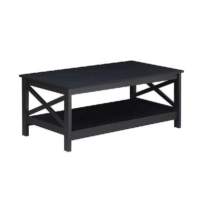 cyrus wooden open shelf rectangular tea coffee table black oak