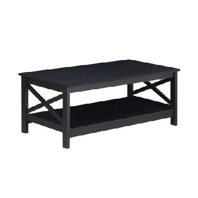 cyrus wooden open shelf rectangular tea coffee table black oak
