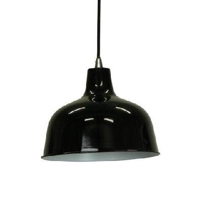 danica classic dome metal cord drop pendant light lamp - black