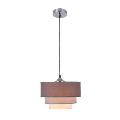 dawson 1lt hanging pendant lamp fabric shade - grey
