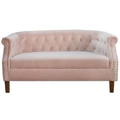 designer modern velvet fabric loveseat 2-seater lounge couch sofa - pink