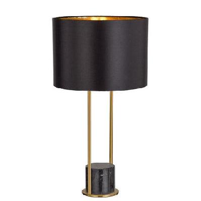 desire modern table desk lamp light marble metal fabric black antique gold