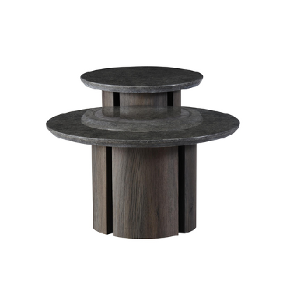 devika round glossy artificial marble effect coffee tea table grey