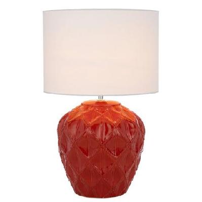 diaz modern table desk lamp light fabric ceramic white red gloss