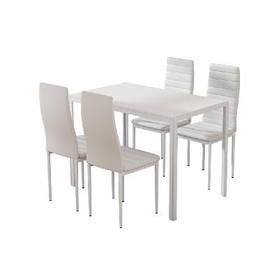 dining chairs and table dining set 4 chair set of 5 wooden top white