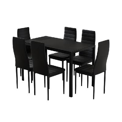 dining chairs and table dining set 6 chair set of 7 wooden top black