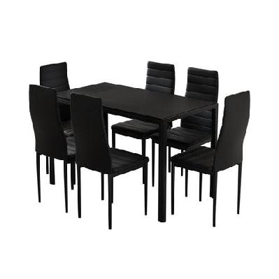 dining chairs and table dining set 6 chair set of 7 wooden top black