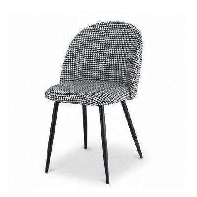 dining chairs set of 2 linen solid curved houndstooth