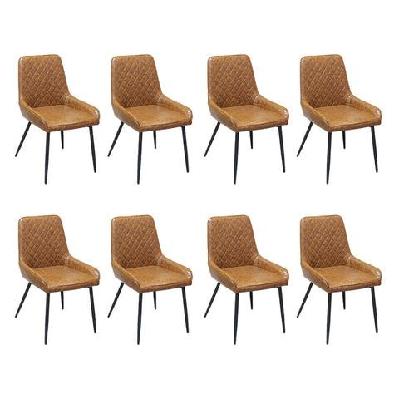 dining chairs x 8 padded seat pu faux leather