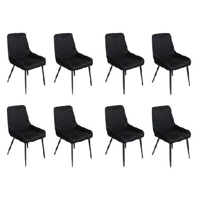 dining chairs x 8 padded seat soft velvet