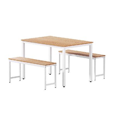 dining table and chairs set 3pcs metal desk bench sets kitchen furniture